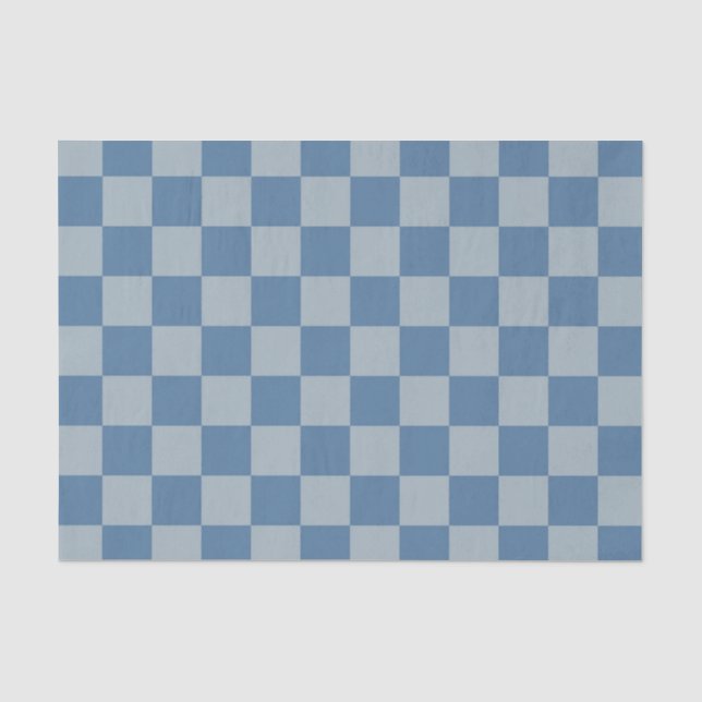 Blaues Schachbrettmuster Seidenpapier (Vorderseite)