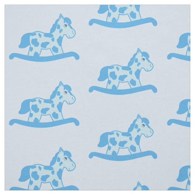Blaues Schaukelpferd-Muster Stoff (Muster)