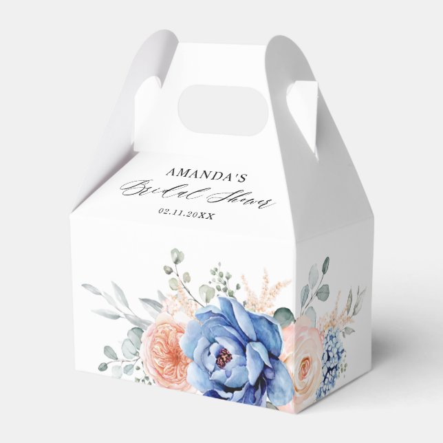 Blaues Schiefer Rosa Brautparty Geschenkschachtel (Rückseite)