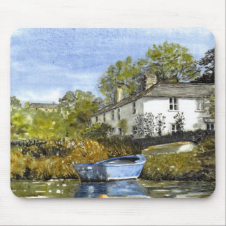 "Blaues Schlauchboot" Mousepad