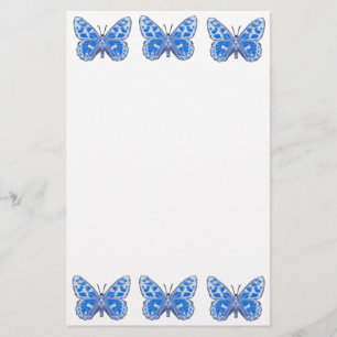 Blaues Schmetterlings-Briefpapier Briefpapier