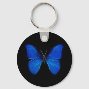Blaues Schmetterlings-Fliegen-Insekt Schlüsselanhänger