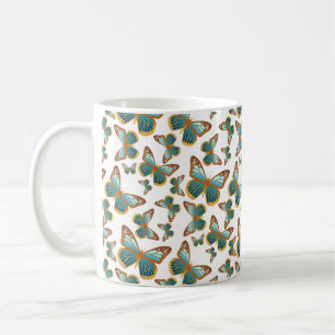 Blaues Schmetterlingsmuster Kaffeetasse
