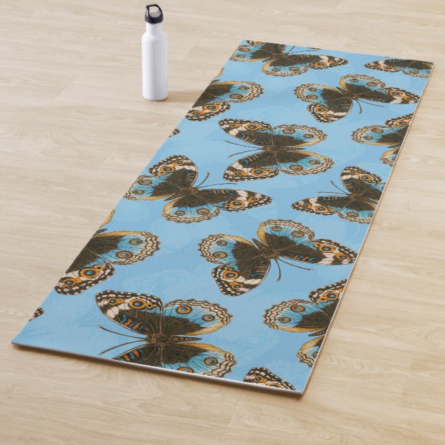 Blaues Schmetterlingsmuster Yogamatte (Beispiel)