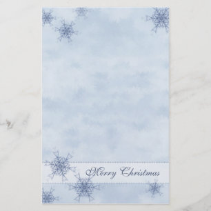 Blaues Schneeflocke-Briefpapier Briefpapier