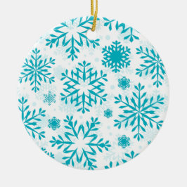 Blaues Schneeflocken-Muster Keramik-Weihnachtsbaum Keramik Ornament