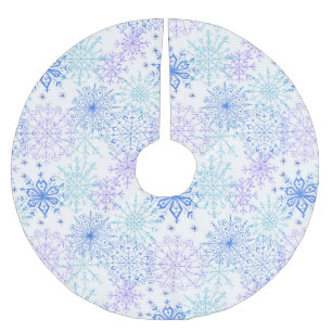 Blaues Schneeflocken-Muster - Weihnachtsbaum-Unter Polyester Weihnachtsbaumdecke