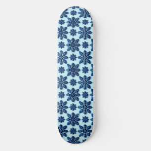 Blaues Schneeflocken-Musterhintergrund Skateboard