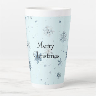 Blaues Schneeflocken Weihnachten Milchtasse