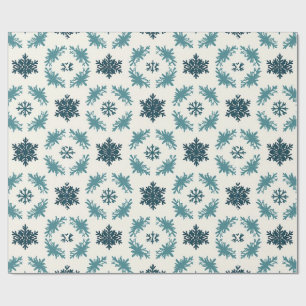 ❄️ Blaues Schneeflocken-Winter-Verpackungspapier f Geschenkpapier