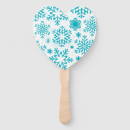 Blaues Schneeflockenmuster Fächer