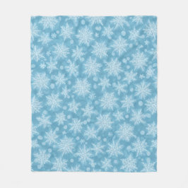 Blaues Schneeflockenmuster Fleecedecke