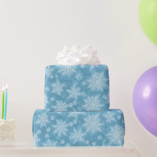 Blaues Schneeflockenmuster Geschenkpapier