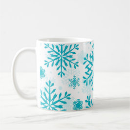 Blaues Schneeflockenmuster Kaffeetasse