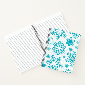 Blaues Schneeflockenmuster Notizbuch
