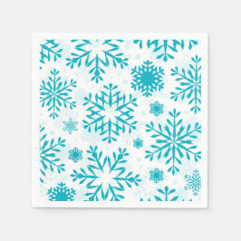 Blaues Schneeflockenmuster Serviette