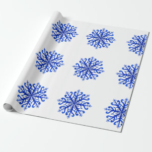 Blaues Schneeglocken-Geschenkpapier Geschenkpapier