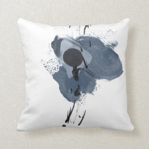 Blaues Schwarz-Farben-Spritzen des Blau-u. Kissen