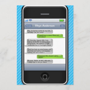Blaues/Schwarz-intelligentes Telefon-iParty Einladung