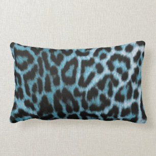 Blaues Schwarz-Leopard-Tierdruck Lendenkissen