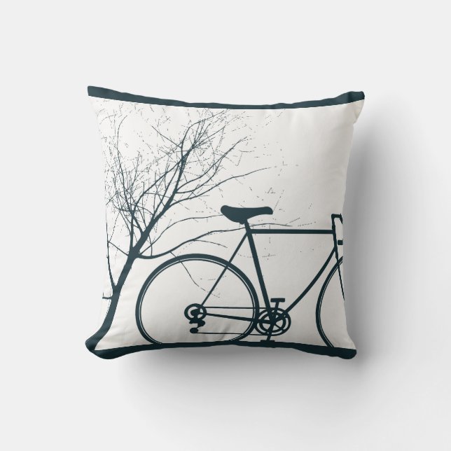 Blaues schwarzes Fahrradkissen Kissen (Vorderseite)