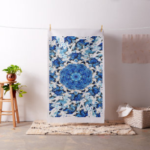 Blaues Schwarzes Mandala abstrakt Stoff