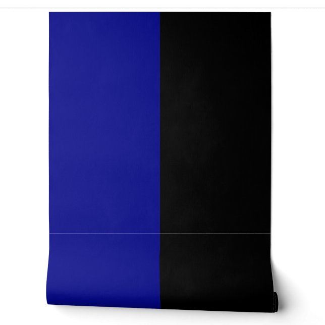 Blaues schwarzes Muster für große Streifen Tapete (Abrollen)