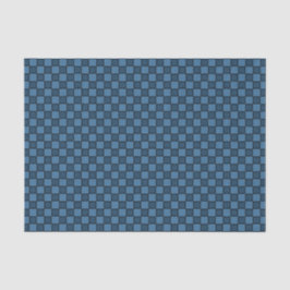 Blaues schwarzes Schachbrettmuster Seidenpapier
