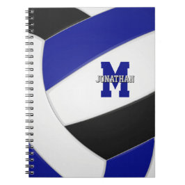 Blaues Schwarzes Team Jungs Mädchen Volleyball Notizblock