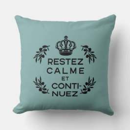 blaues schwarzes Wappen Französisch Behielt Calm u Kissen