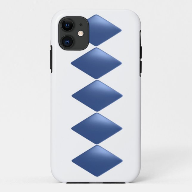 Blaues schwebendes Diamantmuster Case-Mate iPhone Hülle (Rückseite)