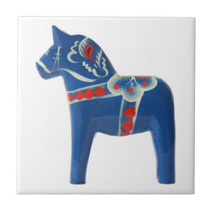 Blaues Schwede Dala Pferd Fliese