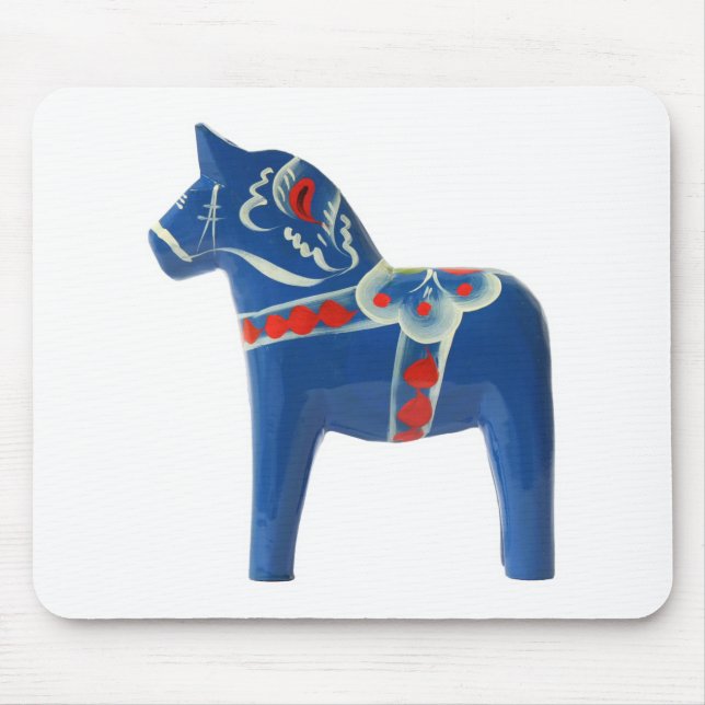 Blaues Schwede Dala Pferd Mousepad (Vorne)