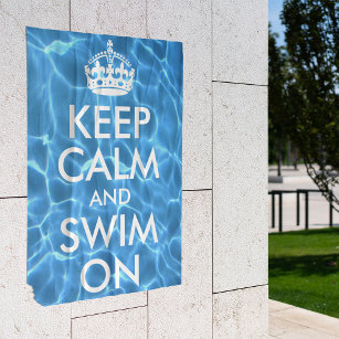 Blaues Schwimmbad Wasser Behalte ruhig und schwimm Poster