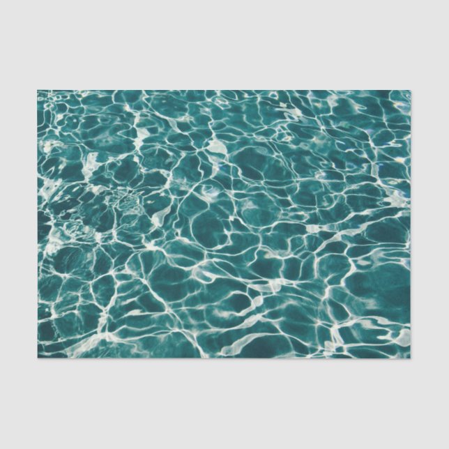 Blaues Schwimmbecken Meerwasser Seidenpapier (Vorderseite)