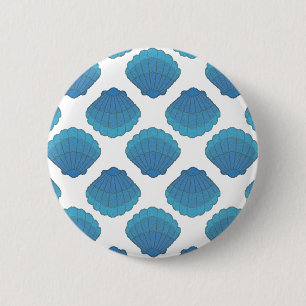 Blaues Seashell-Mosaikmuster Button