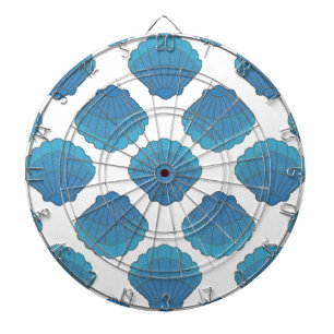 Blaues Seashell-Mosaikmuster Dartscheibe
