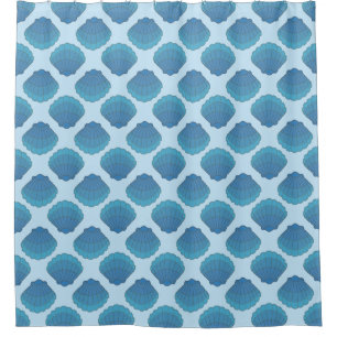 Blaues Seashell-Mosaikmuster Duschvorhang