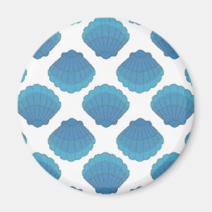 Blaues Seashell-Mosaikmuster Magnet