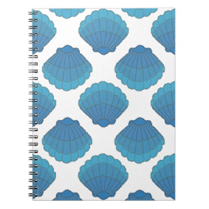 Blaues Seashell-Mosaikmuster Notizblock