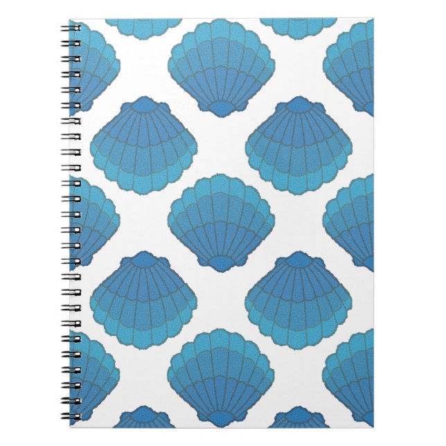 Blaues Seashell-Mosaikmuster Notizblock (Vorderseite)