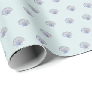 Blaues Seashells-Packpapier Geschenkpapier