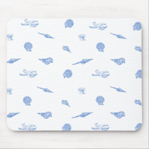 Blaues Seashells und Starfish mousepad