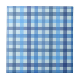 Blaues Sechsfarbenginghamuster Keramikfliese