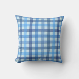 Blaues Sechsfarbiges Gingham-Muster-Wurfkissen  Kissen