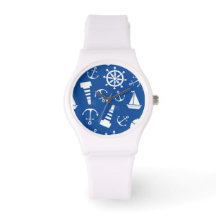 Blaues Seemuster Armbanduhr