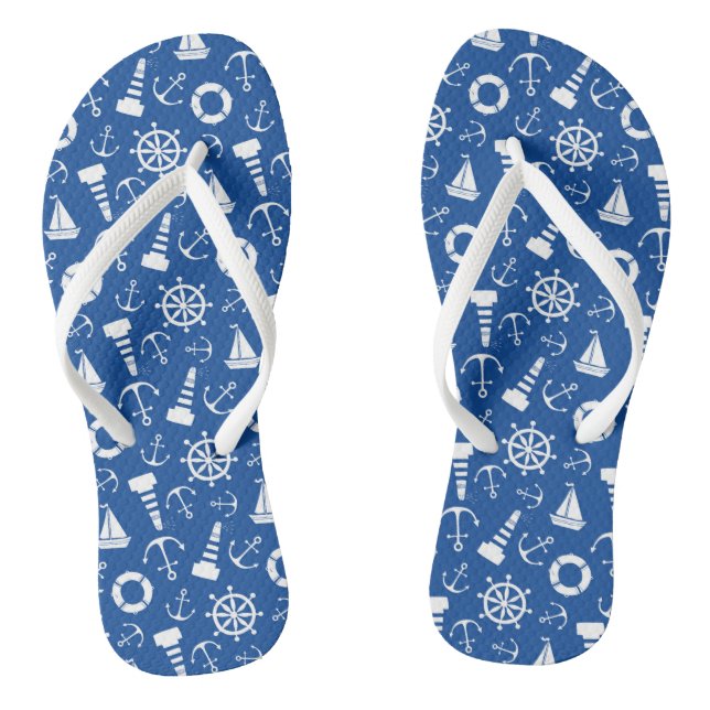 Blaues Seemuster Flip Flops (Fußbett)