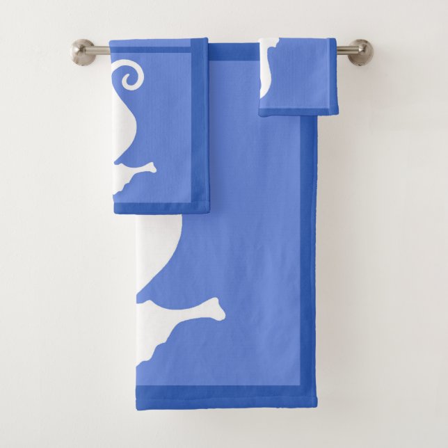 Blaues Seepferd Badhandtuch Set (Insitu)