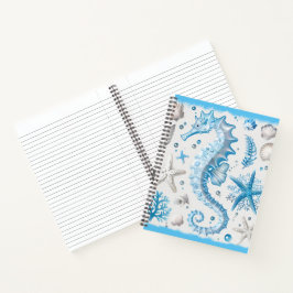 Blaues Seepferd Notizbuch