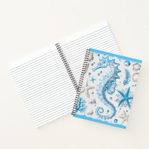 Blaues Seepferd Notizbuch